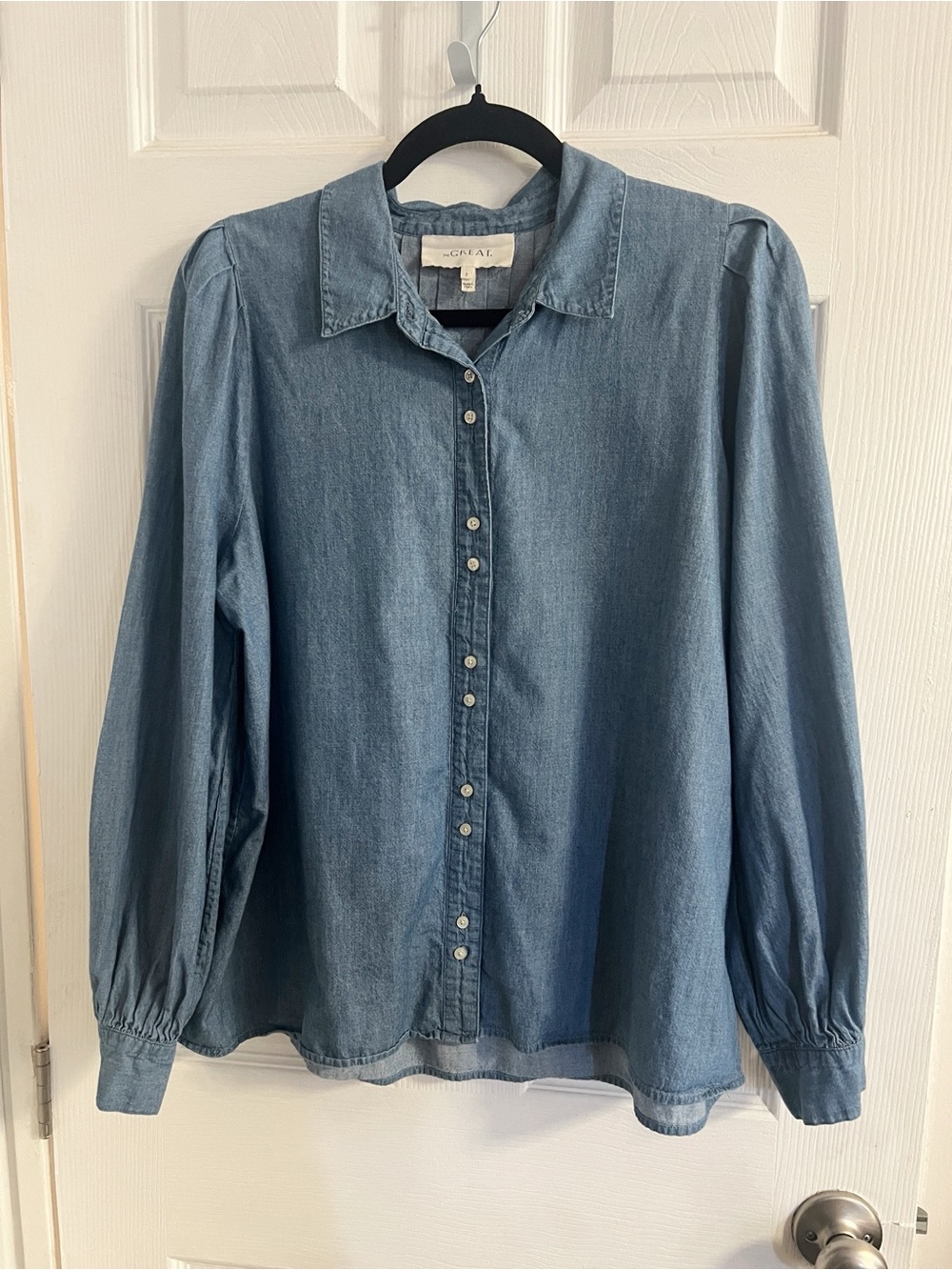 The GREAT. Scholar Button Up in Chambray M (2)